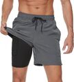 Badeshorts Herren Schwimm Kurze Hosen Jogging Training Badehose Sport Taschen