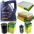 MANN Inspektionspaket 5L MANNOL Defender 10W-40 für Seat Cordoba 1.6i 1.8i 2.0i