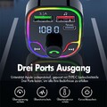 FM Transmitter Auto Bluetooth Kfz Radio Adapter PD+ Dual USB Ladegerät für Handy