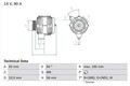BOSCH Generator 14V Für MERCEDES PUCH Sprinter Unimog Vario G-Modell 0986040180