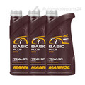 3x 1 Liter 75W90 MANNOL Basic Plus 75W-90 API GL 4+ Getriebeöl Öl Schaltgetriebe