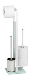 WENKO Stand WC-Garnitur Mod. Rivalta Weiß, integrierter Toilettenpapierhalter
