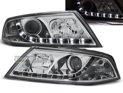 Scheinwerfer LED Tagfahrlicht Optik für Skoda OCTAVIA 2 Xenon D1S Chrom DE LPSK0