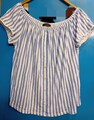 Carmen-Shirt von Lascana,Gr.44/46,blau-weiß gestreift