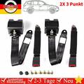 2X 3 Punkt Automatikgurt Sicherheitsgurt Universal Gurtpeitsche 300cm + Emark