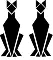 Paar Art Deco Stil glänzend schwarz Katze Vinyl Wandtattoos/Aufkleber (25-11)