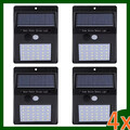 4x 30 LED Solarleuchte Solarlampe mit Bewegungsmelder Außen Fluter Strahler DE