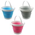 3er Set Eimer faltbar Falteimer Putzeimer Wassereimer Campingeimer Angeleimer