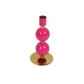 Kerzenleuchter Pia magenta aus Metall Größe 9x18 cm