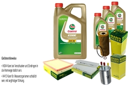 INSPEKTIONSKIT FILTER CASTROL 8L ÖL 5W30 für Ssangyong Kyron
