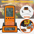 Digital Bratenthermometer Funk Grillthermometer Fleisch Thermometer mit 2 Fühler