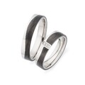 Trauringe Titan Carbon Diamant - Partnerringe Eheringe Verlobungsringe + Gravur