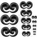 1,2MM-24MM TUNNEL SPIRALE HORN DEHNER DEHNSTAB OHR PLUG TAPER PIERCING SCHWARZ
