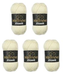 Wollbiene Klassik 5x100g Wolle zum Stricken,Polyacryl stricken viele Farben Baby