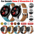 Leder Armband für Garmin Venu 2 Plus SQ/Vivoactive 4 3 Vivomove Move Luxe Style