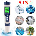 5 in 1 Digital Messgerät pH/TDS/EC/ SALT/TEMP Wasseertester Pool Prüfer Tester