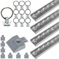 Airlineschiene Zurrschiene vierkant Set Single Fitting Endkappen Endfitting
