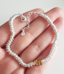 Edles GLIEDER ARMBAND 925 SILBER Charm Zirkonia PERLEN ARMKETTE Armreif Anhänger
