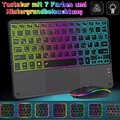 QWERTZ Touchpad Beleuchtete Tastatur Maus Für iPad Tablet PC IOS Android Windows