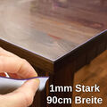 Tischdecke transparent Tischfolie Schutzfolie Tischschutz Folie PVC 1mm Br. 90cm