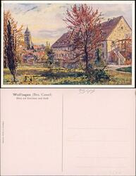 Ansichtskarte Wolfhagen Künstlerkarte: Stadtpartie 1923