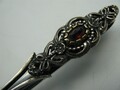 Reversnadel Brosche Silber 835 groß und lang mit böhmischen Granat Edelstein