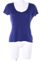 V-Ausschnitt-Shirt Damen Shirt Gr. DE 38 blau Casual-Look