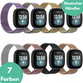 Milanese Loop Armband  für Fitbit Versa 3 / Sense Magnet Metall Verschluss ✅