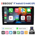 DAB+ Autoradio 9" 2 DIN +Kam Carplay Android 13 4+64G GPS USB RDS BT Touchscreen