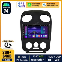 DAB+ 64GB Android 14 Autoradio Wireless Carplay Navi für VW New Beetle 2001-2010