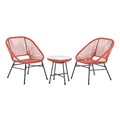 B-Ware SVITA TULUM Balkon-Möbel Garten-Möbel Set Stühle Tisch Orange Terracotta