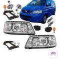 Scheinwerfer SET Rechts +Links H7/H1 Chrom +XXL Birnen +Garantie für VW T5 03-09