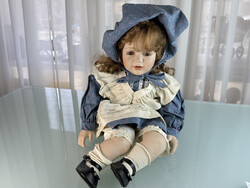 Künstlerpuppe Puppe Porzellan Puppe 53 cm. Top Zustand       