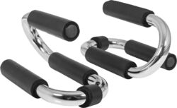 GORILLA SPORTS® Liegestützgriffe 2 x Push Up Stand Bar Sportgriffe Krafttraining💪💪💪💪💪 Max 200kg✔️ Chrom✔️ Rutschfesten Griffen✔️