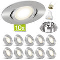10x LED Decken Einbaustrahler rund schwenkbar Einbauleuchten Set 6W neutralweiß
