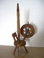 Kleines Deko-Spinnrad Höhe ca. 27 cm Holz Schnur braun gebraucht 