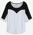 Shirt Gr. 40/42 Weiß Schwarz Damenshirt Hemd Top Bluse Tunika Oberteil Neu