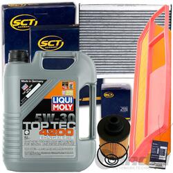 FILTERSET SATZ+5W30 LIQUI MOLY ÖL passend für PUNTO 199 GRANDE EVO 1.3D MULTIJET