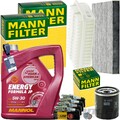 MANN INSPEKTIONSPAKET+4L MANNOL 5W-30 ÖL passend für TOYOTA AVENSIS T25 COROLLA