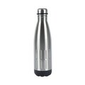 Isolierflasche doppelwandig silber/schwarz Ø ca. 7 cm H ca. 27 cm ca. 500 ml neu