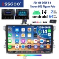 64G DAB CAM Android14 4G NET Carplay Autoradio GPS SWC Für VW GOLF Touran Tiguan