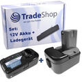 2in1 Set AKKU 12V 2000mAh Ni-MH + LADEGERÄT für Hitachi EB1222HL EB1226HL