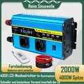 2000W 4000W Reine Sinuswelle Wechselrichter 4USB 12V zu 230V Spannungswandler 