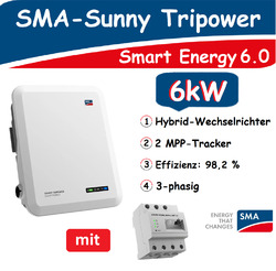 SMA Sunny Tripower 6 STP 6.0 Smart Energy Hybrid Wechselrichter Home Manager 2.0🟡 SMA 🟡 6 kW 🟡 3 phasig 🟡 STP 6.0-3SE-40🟡