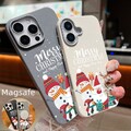 Weihnachten Santa Handy Hülle Für iPhone 16 15 Pro Max 14 13 12 Magnetisch Leder