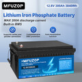 12V 300Ah Lithium Batterie LiFePO4 Akku BMS 15000+ Zyklen Wohnmobil Solaranlage