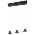TRIO Leuchten ROMEO LED-Pendelleuchte Höhenverstellbar Schwarz Metall 55x220 cm
