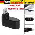 Mini USB 2.0 HUB 3 Port Verteiler Adapter für PC Laptop Macbook Notebook NEU DE