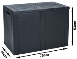 Kissenbox Kissentruhe Gartentruhe 75x53 cm Schwarz Kunststoff Garten Box  Kiste