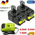 Für Ryobi Akku 18V 5.0Ah 9.0Ah 7.0Ah Lithium ONE Plus RB18L60 P108 / Ladegerät